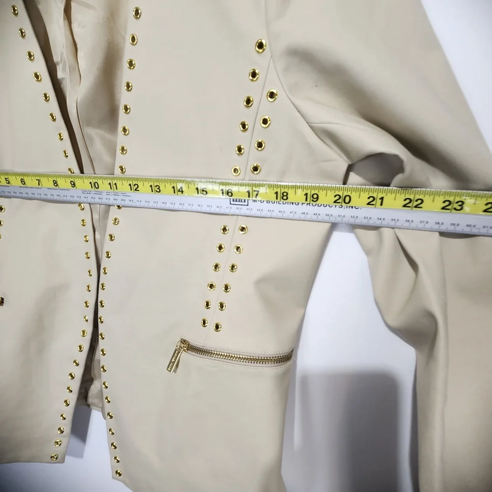 Michael Kors Women's Gold Grommet Cutaway Jacket Size 16 - Picture 7 of 10